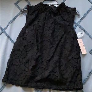 NWT Nanette Lepore black sleeveless lace top